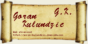 Goran Kulundžić vizit kartica